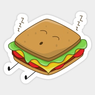 Sleeping Sandwich Sticker